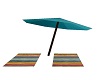 beach umbrella/towels