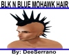 BLK N BLUE MOHAWK HAIR