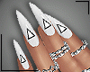 White Nails + Rings