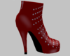 Red Studded Ankle Boots