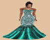 Fishtail Teal Gown