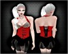 SPIKED CORSET RED & BLK