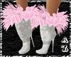 Pink Feather Boots