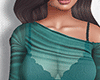 Sheer Mini Dress Emerald