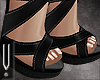 -V- Black Leather sandal