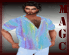 M rainbow blue shirt