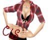 CIS*Red plaid&black bra