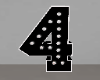 Black Number 4 Sign