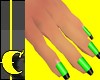 Green w/black tip nails