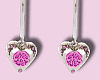 Heart Drop Earrings Pink
