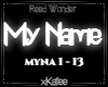 REED WONDER - MY NAME