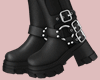 E* Mary Black Long Boots