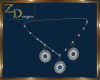 silver&blue belly chains