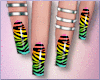 Rainbow Zebra Nails