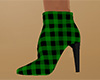 Green Plaid Ankle Boot F