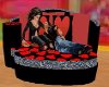 Heart red/blk sofa