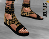 ♛Gold-Black Sandals