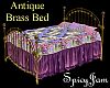 Antq Brass Bed Purple
