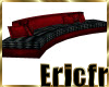 [Efr]Blk&Rd Leather Sofa