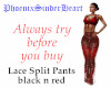 Lace Split Pants blk/red