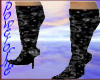 black patterned boots