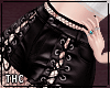   laced leather shorts