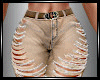Casual Beige Ripped Jean