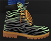 Green Gray Stripe Work Boots (M)