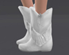 Country Boho White Boots