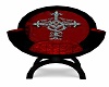 red/blk medieval chair