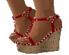 RED  WEDGE  SANDALS