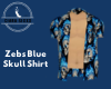 Zebs Blue Skull Shirt