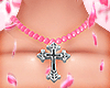 Necklace cross pink