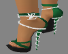 Green and White Heels