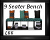 9 Seater Bench L66