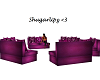 6 pce magenta couch set