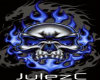 (J) Blue Skull Poster