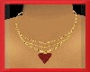 gold & red heart neck