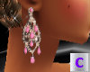 Pink Beaded Ear Rings 