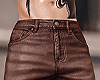 金 Brown Leather Pants
