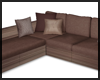 Tan Brown L Shape Sofa ~