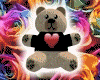 Red Heart Teddy Bear Blk