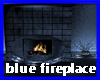 blue fireplace