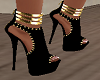 Gold Anklets Black Shoes