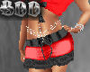 BDD Red-Blk Ruffle Skirt