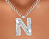 N Letter Silver Necklace