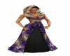 Purple/Black Floral Gown