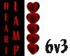 6v3| 5 Red Heart Lamps