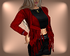 *S* Red Fringed Sweater