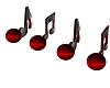 RED/SILVER MUSIC NOTES